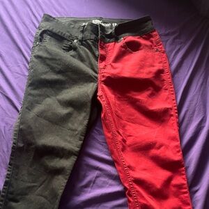 Hot Topic Black and Red Skinny Jeans